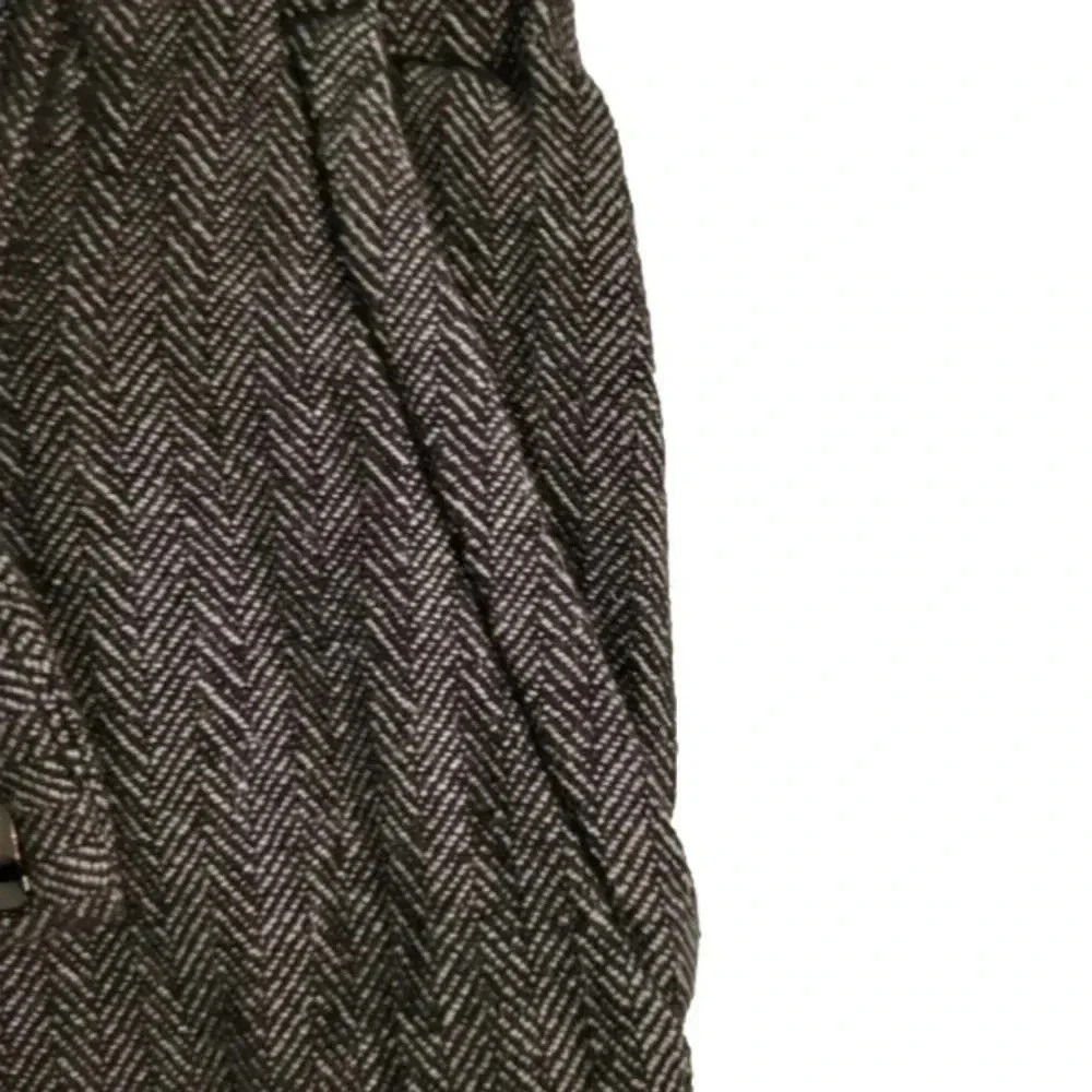 Free People FP Movement Grey Herringbone Mini Skirt Size 12 NWT Y2K Preppy Style - Picture 6 of 8